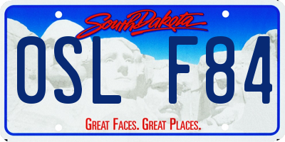 SD license plate 0SLF84