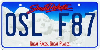 SD license plate 0SLF87