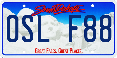 SD license plate 0SLF88