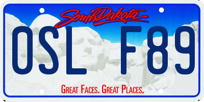 SD license plate 0SLF89