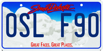 SD license plate 0SLF90