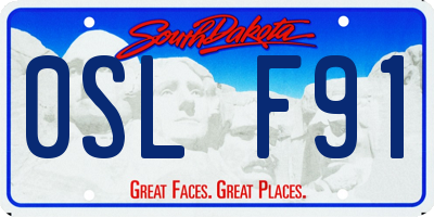 SD license plate 0SLF91