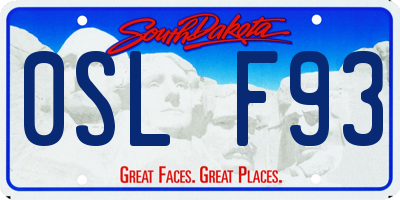 SD license plate 0SLF93