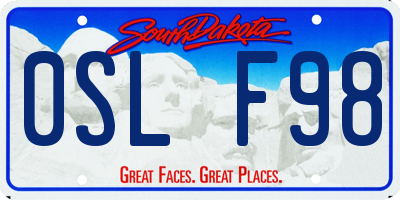 SD license plate 0SLF98