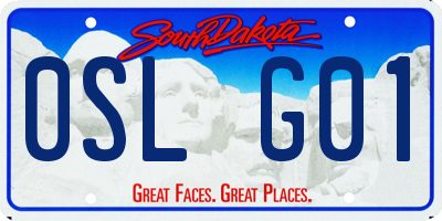 SD license plate 0SLG01