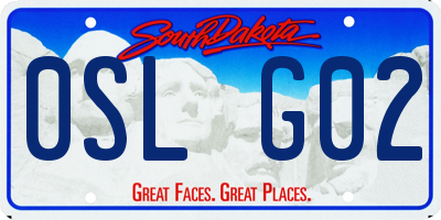 SD license plate 0SLG02