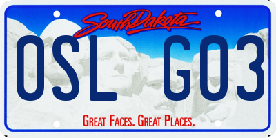 SD license plate 0SLG03