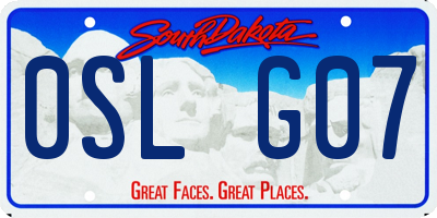 SD license plate 0SLG07