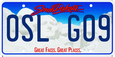 SD license plate 0SLG09