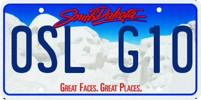 SD license plate 0SLG10