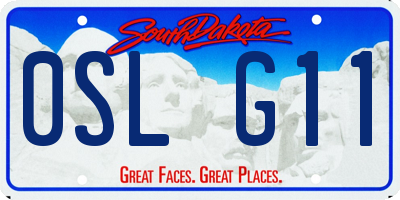 SD license plate 0SLG11