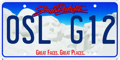 SD license plate 0SLG12