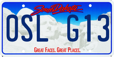 SD license plate 0SLG13