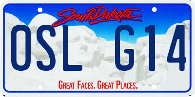 SD license plate 0SLG14