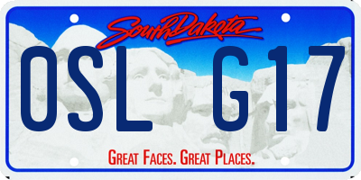 SD license plate 0SLG17