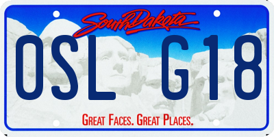 SD license plate 0SLG18