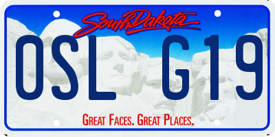 SD license plate 0SLG19
