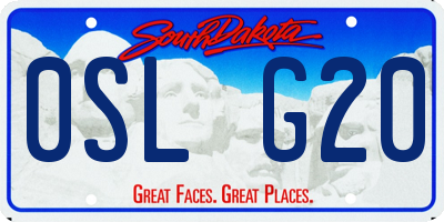 SD license plate 0SLG20