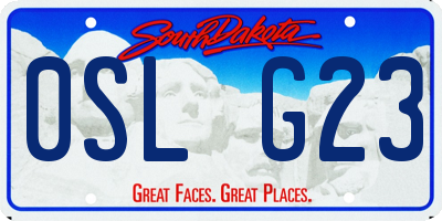 SD license plate 0SLG23