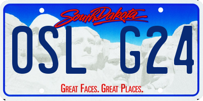 SD license plate 0SLG24