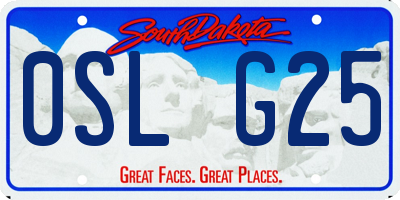 SD license plate 0SLG25