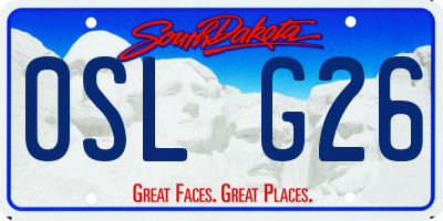 SD license plate 0SLG26