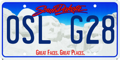 SD license plate 0SLG28