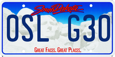 SD license plate 0SLG30