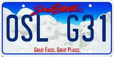SD license plate 0SLG31