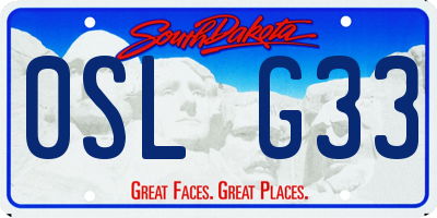 SD license plate 0SLG33