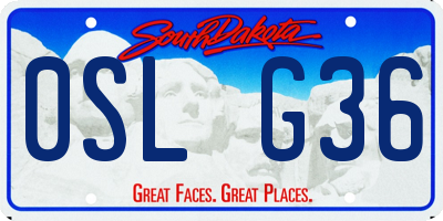 SD license plate 0SLG36