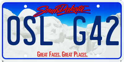 SD license plate 0SLG42