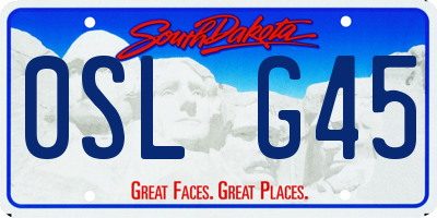 SD license plate 0SLG45
