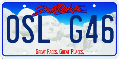 SD license plate 0SLG46