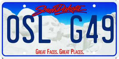 SD license plate 0SLG49