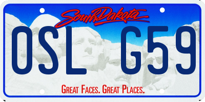 SD license plate 0SLG59