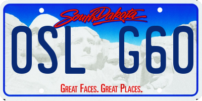 SD license plate 0SLG60