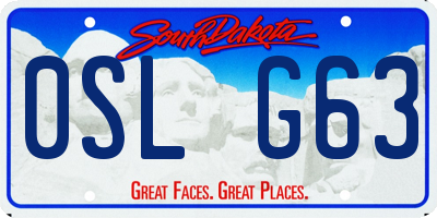 SD license plate 0SLG63