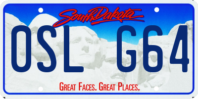SD license plate 0SLG64
