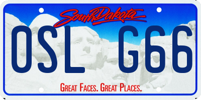 SD license plate 0SLG66