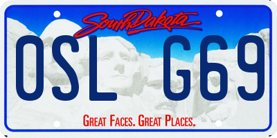 SD license plate 0SLG69