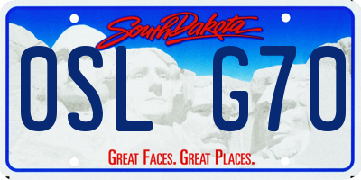 SD license plate 0SLG70
