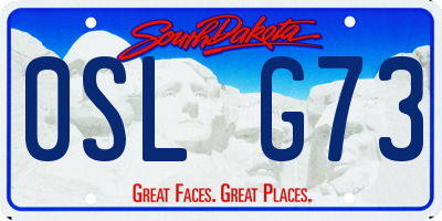 SD license plate 0SLG73