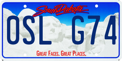 SD license plate 0SLG74