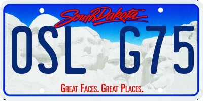 SD license plate 0SLG75