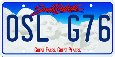 SD license plate 0SLG76