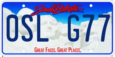 SD license plate 0SLG77