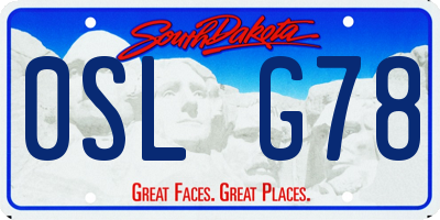 SD license plate 0SLG78