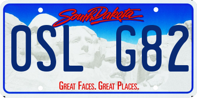 SD license plate 0SLG82