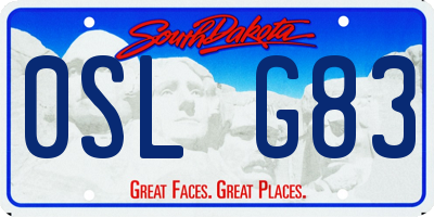 SD license plate 0SLG83